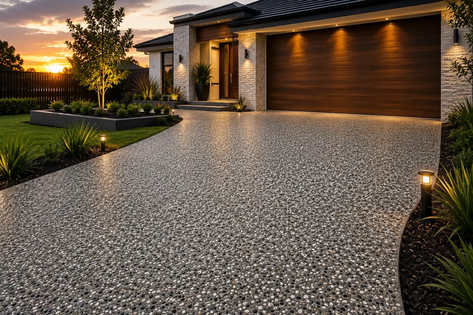 Exposed Aggregate Concreting Brisbane project example